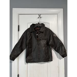 HAWKE & CO Outfitter Black Faux Leather Motorcycle Jacket Size 6